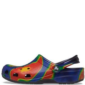Crocs Unisex-Adult Classic Solar Rainbow Clogs, Black/Navy, 6 Women/4 Men